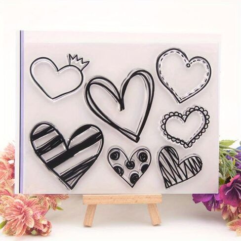 1pc Love Heart Transparent Silicone Clear Rubber Stamp Sheet Cling Scrapbooking DIY in Saudi Arabia