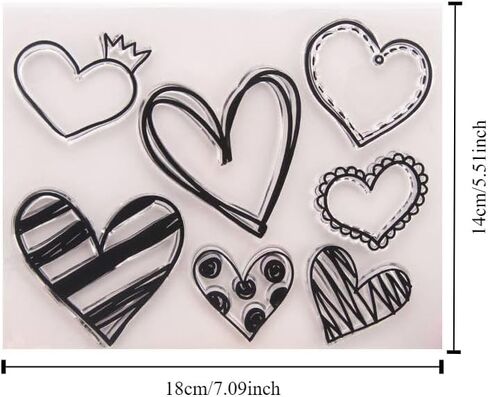 1pc Love Heart Transparent Silicone Clear Rubber Stamp Sheet Cling Scrapbooking DIY in Saudi Arabia