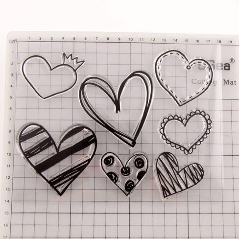 1pc Love Heart Transparent Silicone Clear Rubber Stamp Sheet Cling Scrapbooking DIY in Saudi Arabia