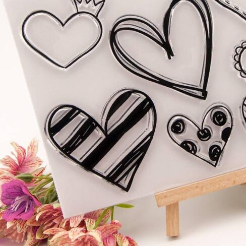 1pc Love Heart Transparent Silicone Clear Rubber Stamp Sheet Cling Scrapbooking DIY in Saudi Arabia