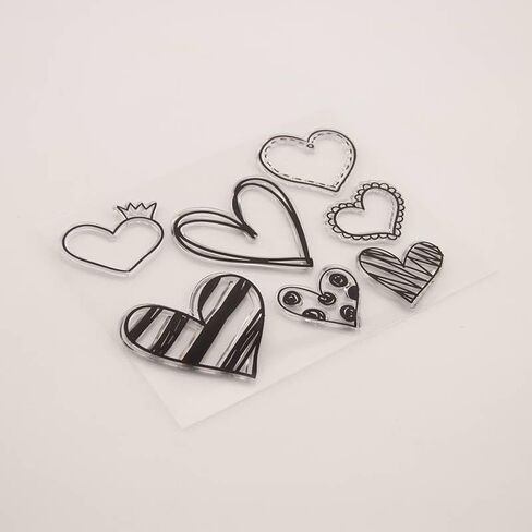 1pc Love Heart Transparent Silicone Clear Rubber Stamp Sheet Cling Scrapbooking DIY in Saudi Arabia