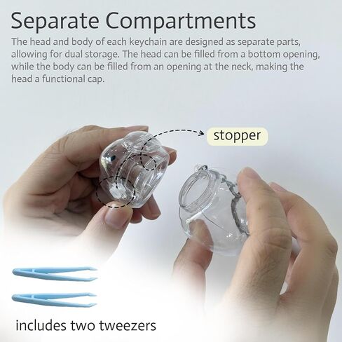 Rabbit Fur Storage Bottle - 2 Pack Rabbit Hair Storage Keychain, Transparent Memorial Pendant for Pet Keepsake, Grief Comfort Accessory in Kuwait