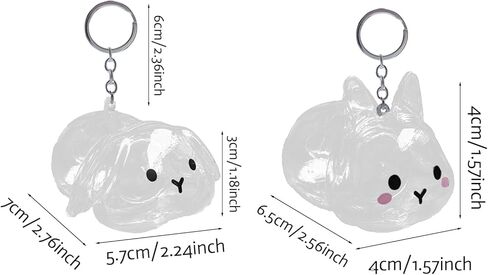 Rabbit Fur Storage Bottle - 2 Pack Rabbit Hair Storage Keychain, Transparent Memorial Pendant for Pet Keepsake, Grief Comfort Accessory in Kuwait