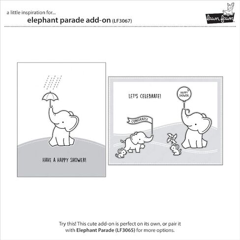 Lawn Fawn LF3067 Elephant Parade Add-On 3X4 Clear Stamp Set in Saudi Arabia