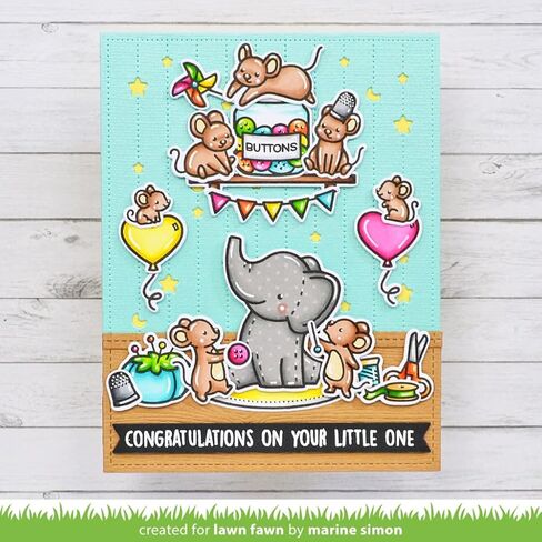 Lawn Fawn LF3067 Elephant Parade Add-On 3X4 Clear Stamp Set in Saudi Arabia