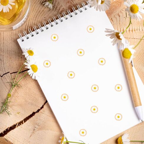 ملصقات JarThenaAMCS 2400 قطعة من ملصقات Daisy الصغيرة ذات زهرة الربيع البيضاء ذاتية اللصق للأظرف ومكافأة سجل القصاصات وأعياد الميلاد وحفلات الزفاف وديكور هيبي رائع، 0.5 بوصة in Kuwait