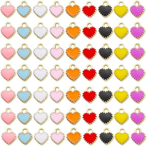 WOCRAFT 48pcs Love Heart Bracelet Charms for Jewelry Making Valentine Wedding Rose Flower Charms for DIY Necklace Keychain Craft Supplies (SN439) in Saudi Arabia