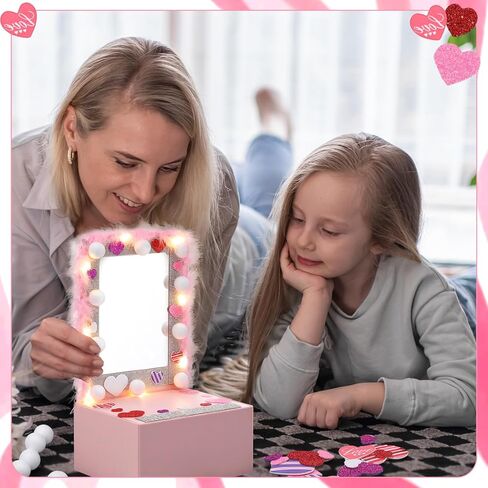 Thyle 38 Pcs Valentines Vanity Box Mailbox DIY Craft Kit Vanity Desk Card Box Making Set Valentines Day Table Mailbox for School Classroom Game Activities Exchange Gift Holiday Party Favor Decoration in Saudi Arabia
