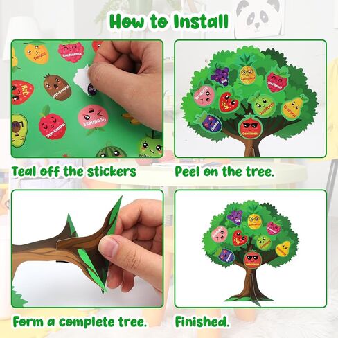 36 مجموعة من شجرة فاكهة الروح ثلاثية الأبعاد يمكنك صنعها بنفسك، شجرة فاكهة للتعلم الديني المسيحي، اصنع شجرة الفاكهة الخاصة بك من الكتاب المقدس لعيد الفصح في مرحلة ما قبل المدرسة، طفل صغير VBS، لوازم حفلات الفصل المدرسي يوم الأحد in Kuwait