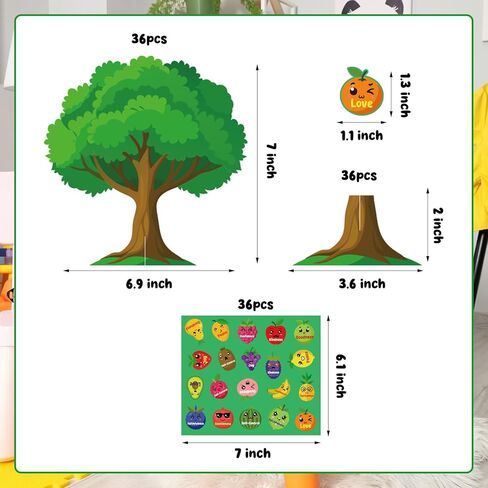 36 مجموعة من شجرة فاكهة الروح ثلاثية الأبعاد يمكنك صنعها بنفسك، شجرة فاكهة للتعلم الديني المسيحي، اصنع شجرة الفاكهة الخاصة بك من الكتاب المقدس لعيد الفصح في مرحلة ما قبل المدرسة، طفل صغير VBS، لوازم حفلات الفصل المدرسي يوم الأحد in Kuwait