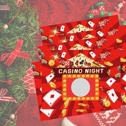 50 Pack Casino Theme Party Decorations Scratch Off Cards Casino Games Card with Silver Scratch Stickers - 3 x 4 Inch Casino Night Party Gambling Scratch Off Game Cards for Party Favors, Business in Saudi Arabia