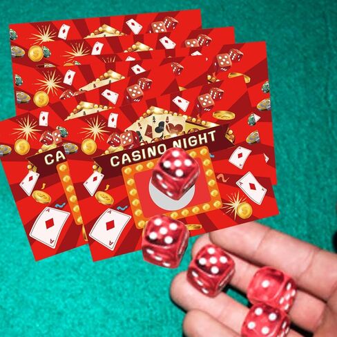 50 Pack Casino Theme Party Decorations Scratch Off Cards Casino Games Card with Silver Scratch Stickers - 3 x 4 Inch Casino Night Party Gambling Scratch Off Game Cards for Party Favors, Business in Saudi Arabia