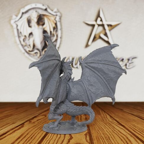 Tabletop Unpainted Miniatures for TTRPG - 28mm Scale Fantasy Winged Drake Minis Figurine for Dungeon Masters & Miniature Game, RPG Accessory Figure - 6.2cm Flimtrax Dragon Mini (AS429) in Saudi Arabia