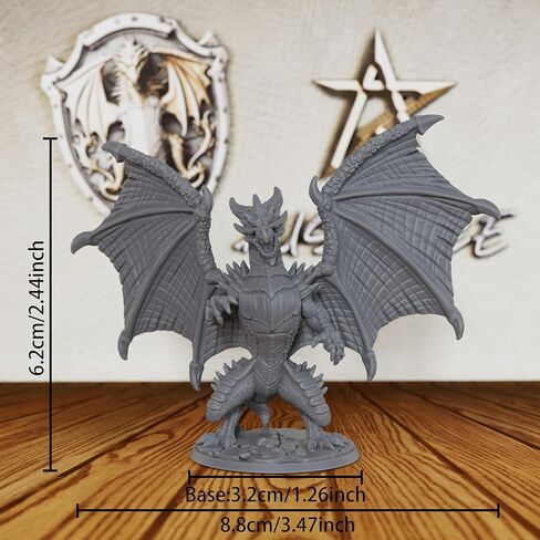 Tabletop Unpainted Miniatures for TTRPG - 28mm Scale Fantasy Winged Drake Minis Figurine for Dungeon Masters & Miniature Game, RPG Accessory Figure - 6.2cm Flimtrax Dragon Mini (AS429) in Saudi Arabia