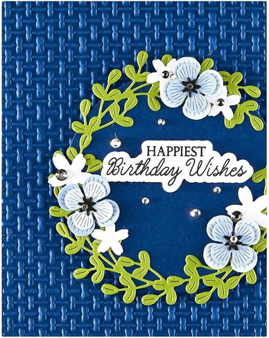 Spellbinders BP-318 عيد ميلاد Wishes Sentiments مجموعة أطباق ويموت من BetterPress من مجموعة Texture & Foliage من Suzanne Hue in Saudi Arabia