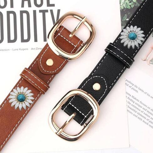 Mingchen 10 Pcs White Chrysanthemum Inlay Turquoise Decorative Buckle Conchos, Metal Screw Back Buttons for DIY Leather Goods Accessories (Gold) in Saudi Arabia