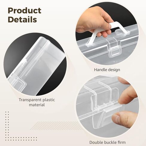 3 Pcs Acrylic Paint Storage Organizer, Transparent Portable Stackable Art Supplies Holder with Double Locks, Paint Brush Craft Tool Box for Painting in Saudi Arabia