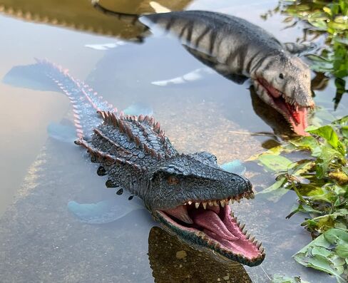 Gemini&Genius Shark Toys Mosasaurus وKronosaurus مجموعة ألعاب ديناصورات حيوانات البحر، ألعاب قرش المحيط، مثالية لهدايا أعياد ميلاد الأطفال، كب كيك، السباحة in Saudi Arabia