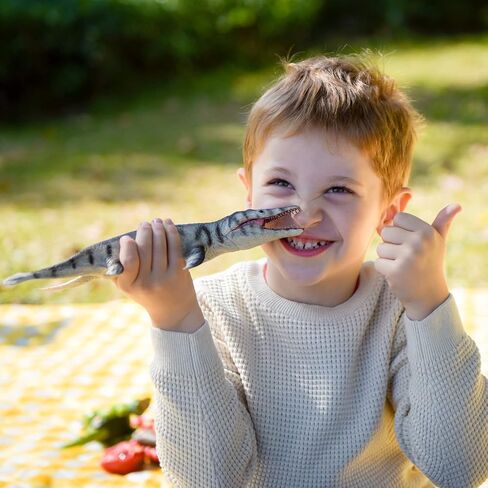 Gemini&Genius Shark Toys Mosasaurus وKronosaurus مجموعة ألعاب ديناصورات حيوانات البحر، ألعاب قرش المحيط، مثالية لهدايا أعياد ميلاد الأطفال، كب كيك، السباحة in Saudi Arabia