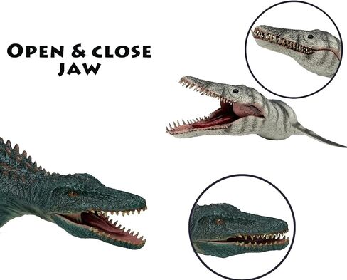 Gemini&Genius Shark Toys Mosasaurus وKronosaurus مجموعة ألعاب ديناصورات حيوانات البحر، ألعاب قرش المحيط، مثالية لهدايا أعياد ميلاد الأطفال، كب كيك، السباحة in Saudi Arabia