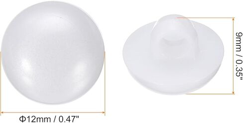 50 قطعة من الأزرار البلاستيكية HARFINGTON 0.47 بوصة (12 مم) نوع الفطر على شكل قبة دائرية لأزرار الخياطة اليدوية مع ساق لسترة معطف وقميص فساتين الزفاف، أبيض in Kuwait
