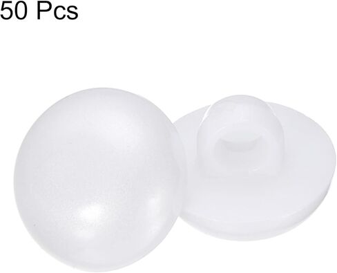 50 قطعة من الأزرار البلاستيكية HARFINGTON 0.47 بوصة (12 مم) نوع الفطر على شكل قبة دائرية لأزرار الخياطة اليدوية مع ساق لسترة معطف وقميص فساتين الزفاف، أبيض in Kuwait
