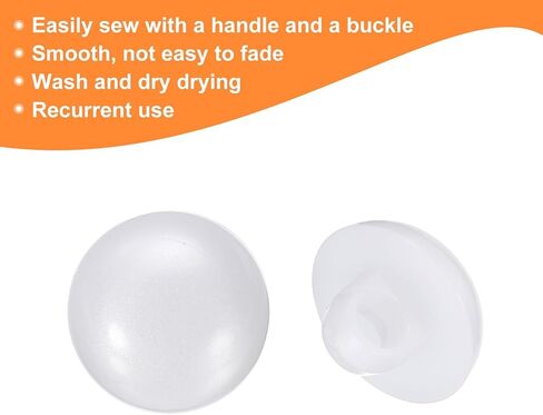 50 قطعة من الأزرار البلاستيكية HARFINGTON 0.47 بوصة (12 مم) نوع الفطر على شكل قبة دائرية لأزرار الخياطة اليدوية مع ساق لسترة معطف وقميص فساتين الزفاف، أبيض in Kuwait