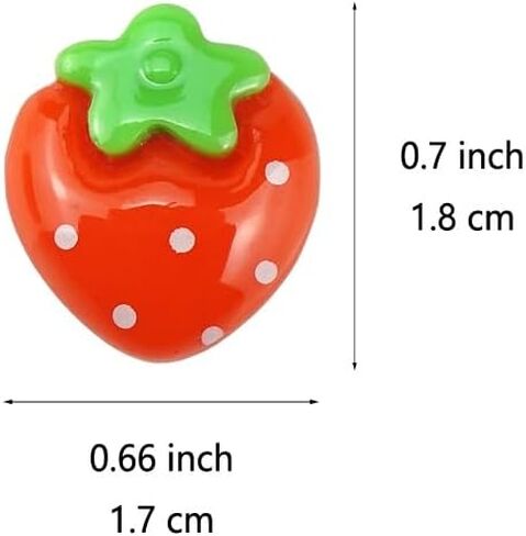 FAZHBARY 90 PCS Red Resin Strawberry with No Holes Flat Back Resin Small Strawberry Bulk Embellishments for Crafts Crafts Accessories in Saudi Arabia