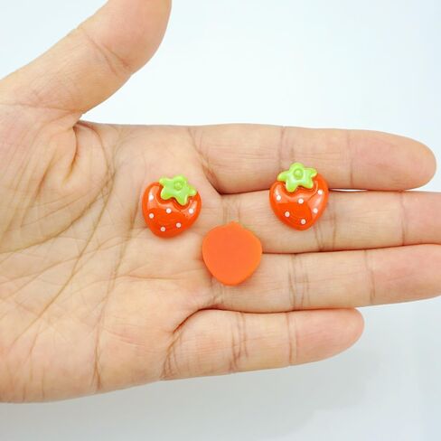 FAZHBARY 90 PCS Red Resin Strawberry with No Holes Flat Back Resin Small Strawberry Bulk Embellishments for Crafts Crafts Accessories in Saudi Arabia