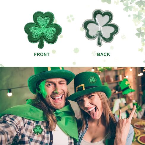 St. Patrick's Day Embroidered Patches (10-Pack) - Green Shamrock Appliqué Iron On & Sew On for Clothing, Uniform, Bag, Hat Accessory Decor in Saudi Arabia