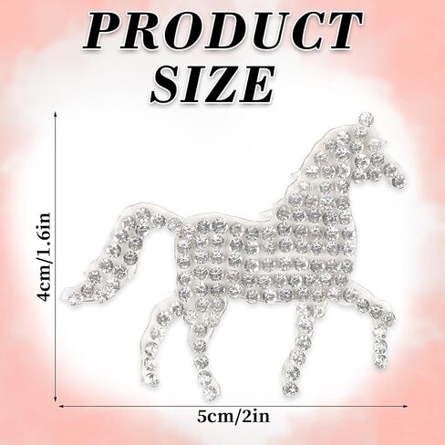 Totelux الحصان الحديد على بقع سباركلي حجر الراين بقع الفضة المهر جواهر الأحجار الكريمة يزين للملابس الجينز قبعة قميص أكياس الزينة 6 قطعة in Kuwait