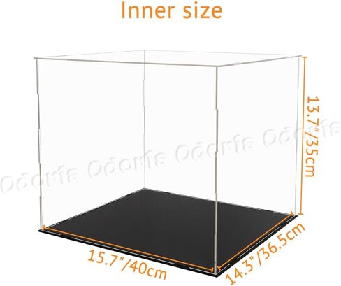Odoria Display Case Clear Box: 15 inch Wide Large for Helmet Ship Plane - Acrylic Glass Protector 12 inch Figure - Transparent Showcase Storage Model Collectibles Assembly Required in Saudi Arabia