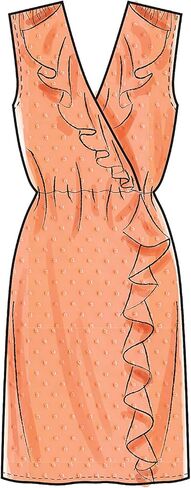 فستان McCall's Patterns نسائي بطول الكاحل من McCall مقاسات 6-14 نمط خياطة، أبيض in Kuwait