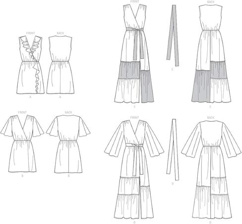 فستان McCall's Patterns نسائي بطول الكاحل من McCall مقاسات 6-14 نمط خياطة، أبيض in Kuwait