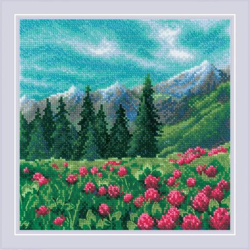 RIOLIS - Mountain Clover 2131, Cross Stitch Kits 7¾" x 7¾", Cross Stitch Kits for Beginners & Advanced, Crossstitching Kit Adult, Embroidery Counted Stitching Kit in Saudi Arabia