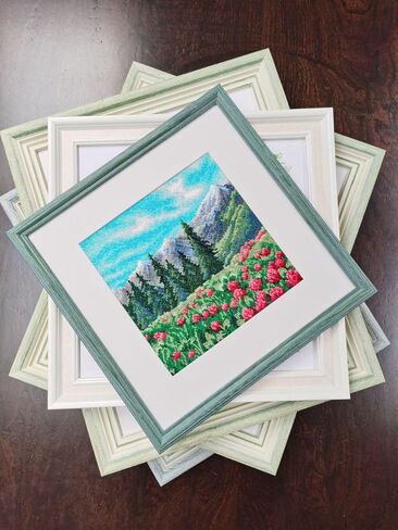 RIOLIS - Mountain Clover 2131, Cross Stitch Kits 7¾" x 7¾", Cross Stitch Kits for Beginners & Advanced, Crossstitching Kit Adult, Embroidery Counted Stitching Kit in Saudi Arabia