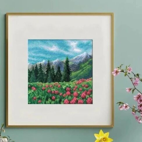 RIOLIS - Mountain Clover 2131, Cross Stitch Kits 7¾" x 7¾", Cross Stitch Kits for Beginners & Advanced, Crossstitching Kit Adult, Embroidery Counted Stitching Kit in Saudi Arabia