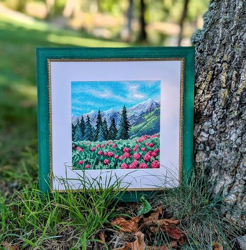 RIOLIS - Mountain Clover 2131, Cross Stitch Kits 7¾" x 7¾", Cross Stitch Kits for Beginners & Advanced, Crossstitching Kit Adult, Embroidery Counted Stitching Kit in Saudi Arabia