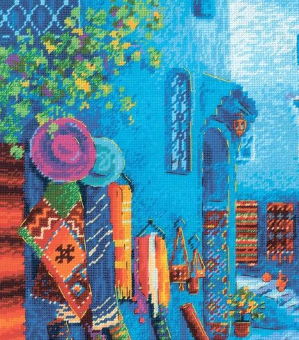 RIOLIS - Colors of Morocco 2308, Cross Stitch Kits 15¾"x15¾, City Cross Stitch Kits for Beginners & Advanced, Crossstitching Kit Adult, Urban Landscape Embroidery Counted Stitching Kit in Saudi Arabia