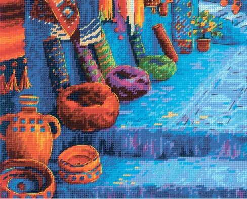 RIOLIS - Colors of Morocco 2308, Cross Stitch Kits 15¾"x15¾, City Cross Stitch Kits for Beginners & Advanced, Crossstitching Kit Adult, Urban Landscape Embroidery Counted Stitching Kit in Saudi Arabia