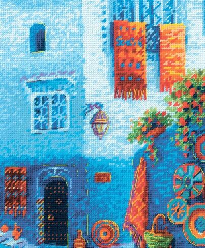 RIOLIS - Colors of Morocco 2308, Cross Stitch Kits 15¾"x15¾, City Cross Stitch Kits for Beginners & Advanced, Crossstitching Kit Adult, Urban Landscape Embroidery Counted Stitching Kit in Saudi Arabia