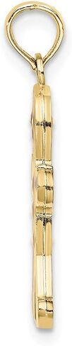 10K Yellow Gold 3D Gingerbread Man with Enamel Pendant (0.91 x 0.53 inches) in Saudi Arabia