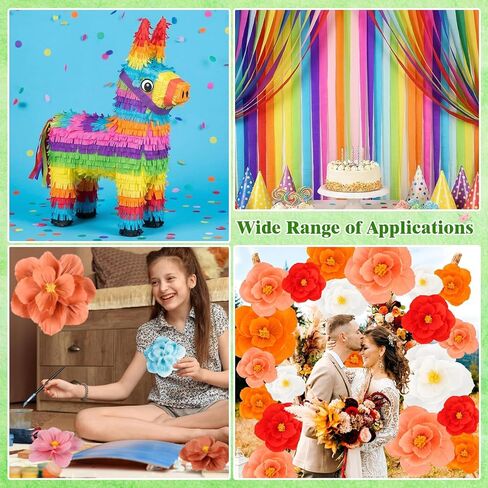 36 Rolls of 36 Color Crepe Paper for Flowers Making 295 ft Bulk Crepe Paper Sheets with 100 Flower Rods and 6 Rolls Tape for Bouquet Wrapping Paper, DIY Carfts, Wedding, Party (10 Inch x 8.2 FT/Roll) in Saudi Arabia