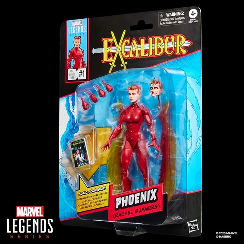 سلسلة Marvel Legends Phoenix (Rachel Summers)، Excalibur #1 (1988) مجسم شخصية X-Men مستوحاة من القصص المصورة مقاس 6 بوصات مع ملحق هزلي بحجم الشخصية in Kuwait