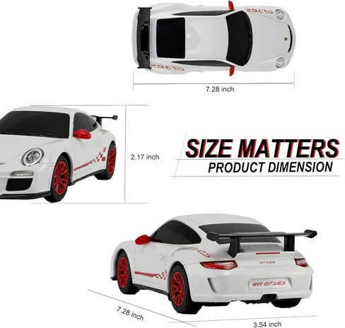 سيارة تحكم عن بعد بمقياس 1:24 لسيارة بورش GT3 RS، طراز 2.4 جيجا هرتز، سيارة سباق رياضية كهربائية هدية للبالغين والأطفال والأولاد والبنات - أبيض in Kuwait