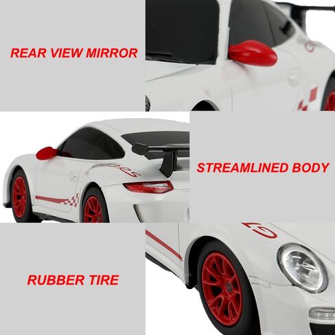 سيارة تحكم عن بعد بمقياس 1:24 لسيارة بورش GT3 RS، طراز 2.4 جيجا هرتز، سيارة سباق رياضية كهربائية هدية للبالغين والأطفال والأولاد والبنات - أبيض in Kuwait