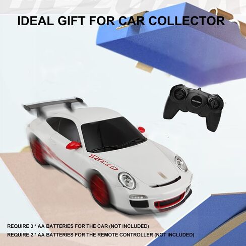 سيارة تحكم عن بعد بمقياس 1:24 لسيارة بورش GT3 RS، طراز 2.4 جيجا هرتز، سيارة سباق رياضية كهربائية هدية للبالغين والأطفال والأولاد والبنات - أبيض in Kuwait