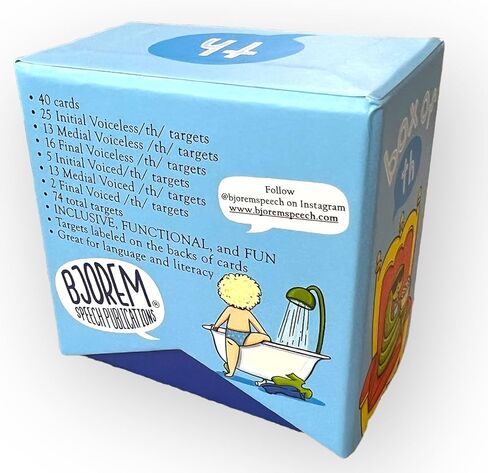 Bjorem Speech® Box of TH – بطاقات علاج النطق والتوعية الصوتية لأصوات TH الصوتية وغير الصوتية | أداة جذابة لتطوير الكلام للأطفال 3+ in Kuwait