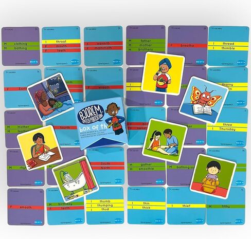 Bjorem Speech® Box of TH – بطاقات علاج النطق والتوعية الصوتية لأصوات TH الصوتية وغير الصوتية | أداة جذابة لتطوير الكلام للأطفال 3+ in Kuwait