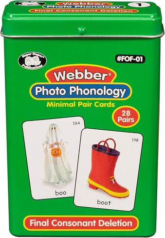 Super Duper Publications | Webber® Photo Phonology Minimal Pair Cards - Final Consonant Deletion | Speech Therapy - Phonology Flashcards | Educational Learning Resource for Children in Saudi Arabia